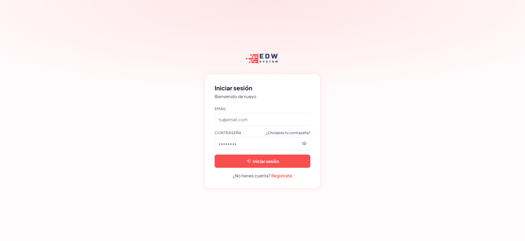 Formulario de inicio de sesión de la tienda